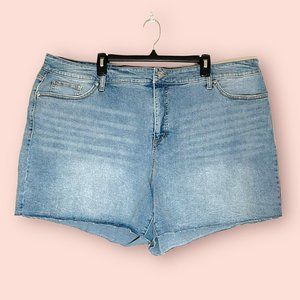 Sofia Jeans By Sofia Vergara Womens Lila Cut-Off Shorts Blue Stretch Plus 24W